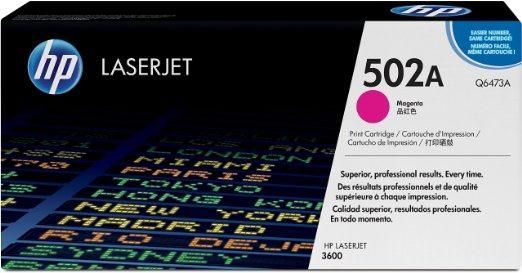 HP 502A LaserJet Magenta Toner Cartridge, 4000 Pages, Q6473A
