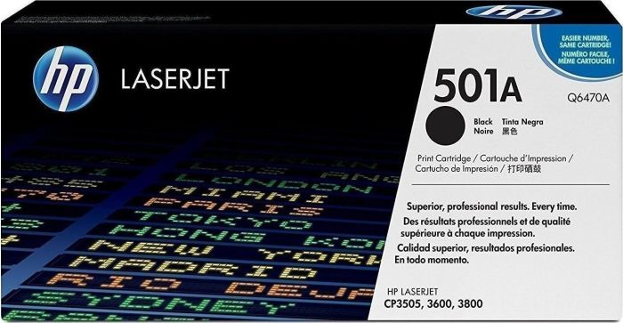 HP 501A LaserJet Black Toner Crtr 6k pgs Q6470A