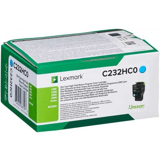 Lexmark C232HC0 Cyan Toner 2,3k pgs C/MC 2300 2400 2500 MC2640