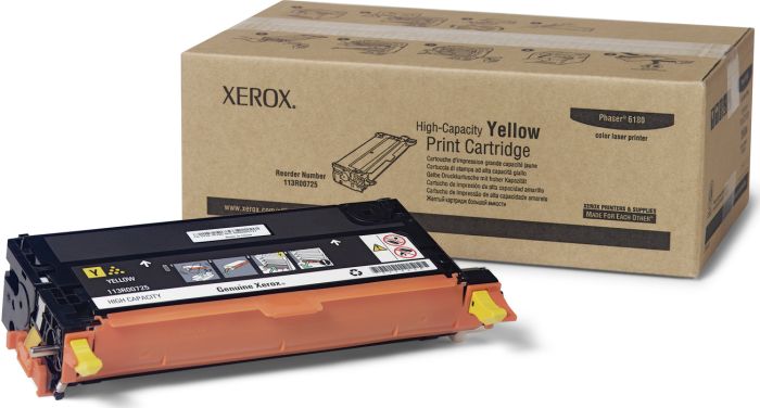 Xerox 113R00725 Yellow Crtr High Cap Phaser 6180 6K Pgs