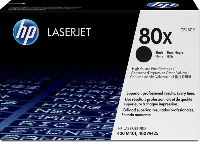 HP 80X LaserJet Black Toner Crtr 6,9k pgs CF280X M400 M401 M425