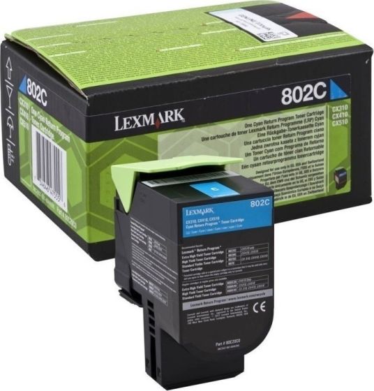 Lexmark 80C20C0 Cyan Toner Low Yield 1k Pgs CX310/410/510