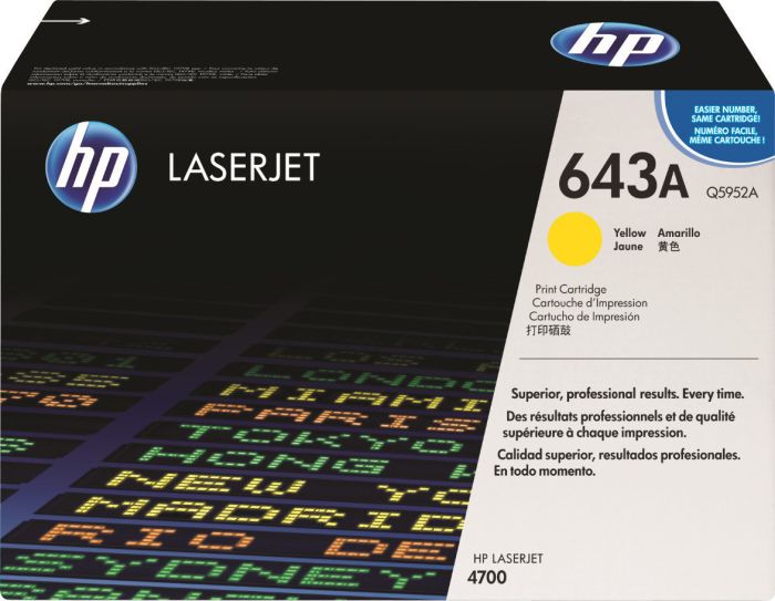 HP 643A LaserJet Yellow Toner Cartridge 10k Pgs Q5952A