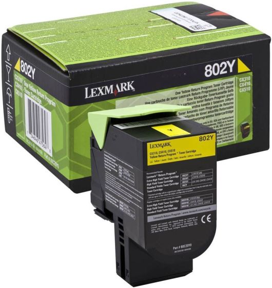 Lexmark 80C20Y0 Yellow Toner Low Yiekld 1k Pgs CX310/410/510